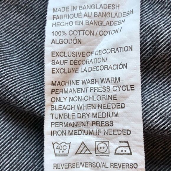 Izod Button Down Shirt Gray Medium - Picture 6 of 8